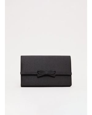 Phase Eight Grosgrain Bow Clutch Bag - Black
