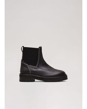 Phase Eight Feature Stitch Chunky Chelsea Boot - Black