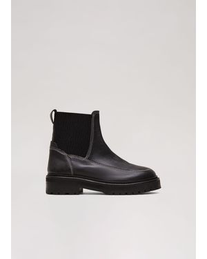 Phase Eight Feature Stitch Chunky Chelsea Boot - Black