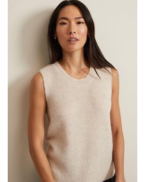 Phase Eight Daniella Mohair Knitted Tank - Natural