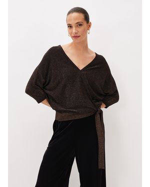 Phase Eight Harper Wrap Knit Top - Black
