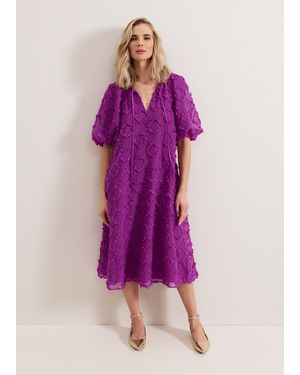 Phase Eight Bella Textured Midi Dress - Purple