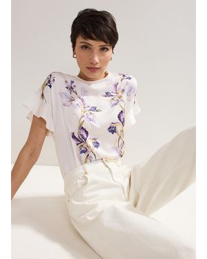 Phase Eight Leilah Iris Placement Print Top - Natural
