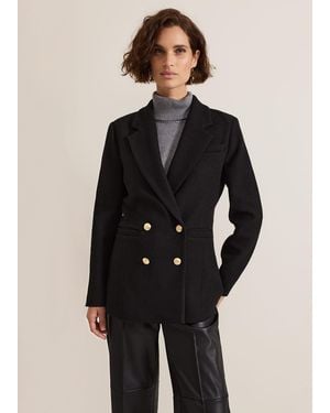 Phase Eight Kiana Boucle Longline Blazer - Black