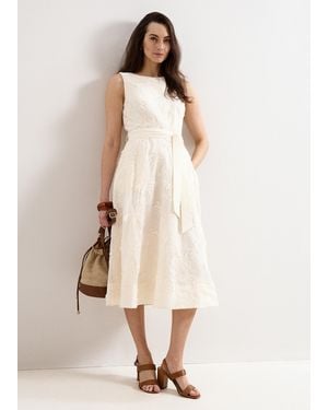 Phase Eight Harley Sleeveless Embroidered Midi Dress - Natural