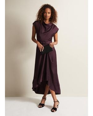 Phase Eight Sabrianna Satin Midi Dress - Natural