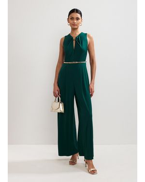 Phase Eight Alinda Jersey Trim Jumpsuit - Green