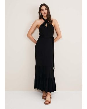 Phase Eight Valeria Jersey Halter Neck Dress - Black