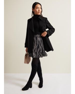 Phase Eight Ilaria Flippy Mini Pearl Print Skirt - Natural