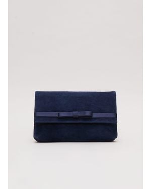 Phase Eight Satin Trim Bow Bag - Blue