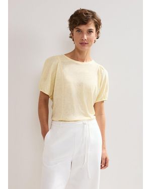 Phase Eight Arabel Seam Detail Linen Top - White