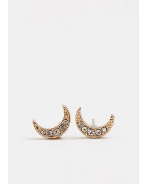 Phase Eight Mini Moon Stud Earrings - White