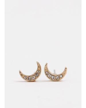 Phase Eight Mini Moon Stud Earrings - White