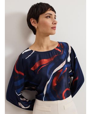 Phase Eight Alora Abstract Print Top - Blue