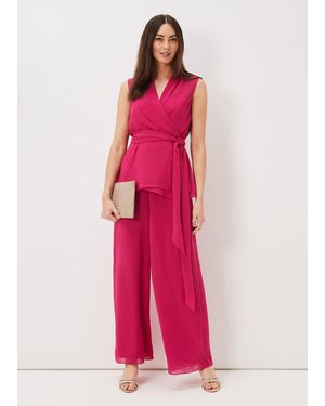 Phase Eight Florentine Chiffon Trousers - Pink