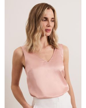 Phase Eight Athena Satin Cami Top - Natural