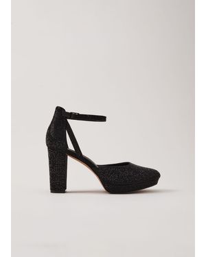 Phase Eight Sparkly Platform Heels - White