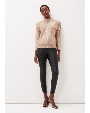 Phase Eight Amina Faux Leather Jegging - Natural