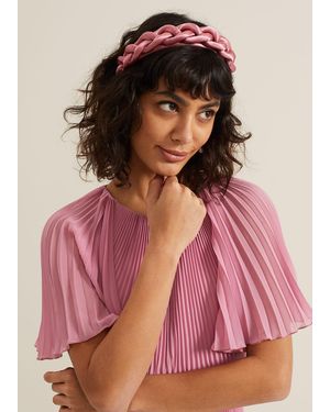 Phase Eight Satin Plaited Headband - Pink