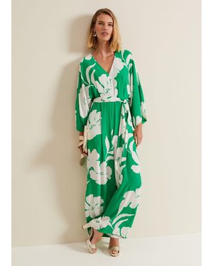 Phase Eight Bernice Print Jumpsuit - Green