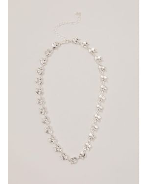 Phase Eight 's Silver Plated Stone Cluster Necklace - White