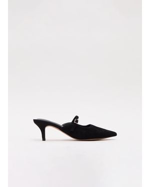 Phase Eight Suede Mary Jane Mules - White