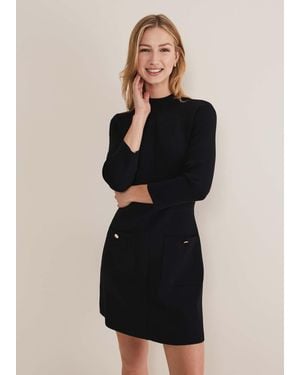 Phase Eight Kamri Knitted Tunic Dress - Black