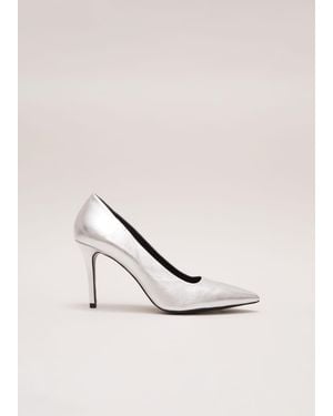 Phase Eight Leather Pointed Court Shoes - Natural