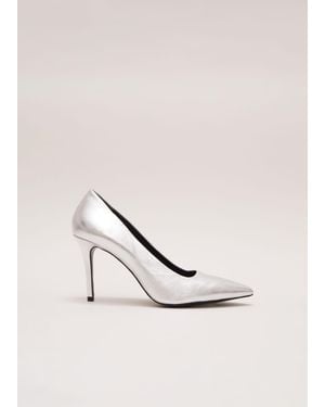 Phase Eight Leather Pointed Court Shoes - Natural