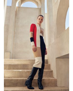 Phase Eight Nancy Colourblock Column Midi Dress - Red