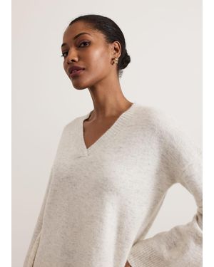 Phase Eight Olivia V Neck Alpaca Jumper - Natural