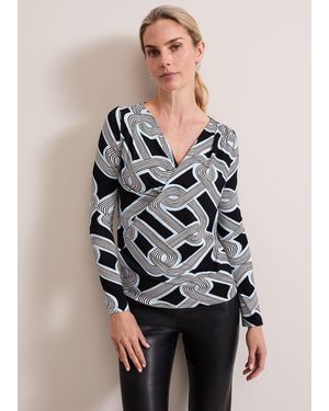 Phase Eight Sofiana Chain Print Top - Black