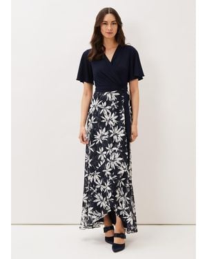 Phase Eight Brogan Lace Skirt Maxi Dress - Blue