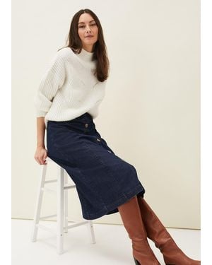 Phase Eight Jessa Midi Pencil Skirt - Blue
