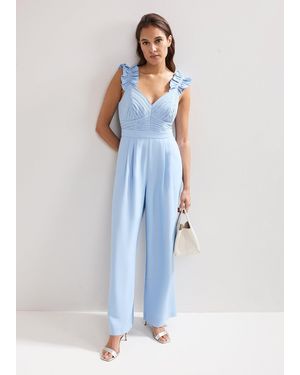 Phase Eight Moira Ruffle Sleeve Jumpsuit - Blue