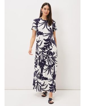 Phase Eight 's Michaela Palm Print Maxi Dress - White