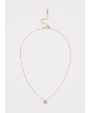 Phase Eight Delicate Bow Charm Necklace - White