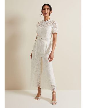 Phase Eight Amaliah Lace Jumpsuit - Natural