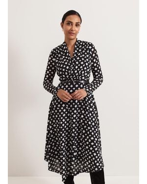 Phase Eight Caitlin Printed Mesh Dress - White