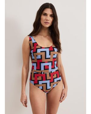 Phase Eight Geo Print Swimsuit - Red