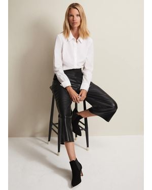 Phase Eight Emeline Faux Leather Culottes - Natural