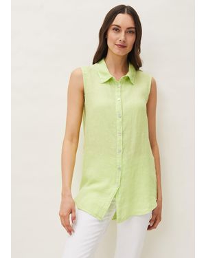 Phase Eight Leanne Linen Shirt - Green