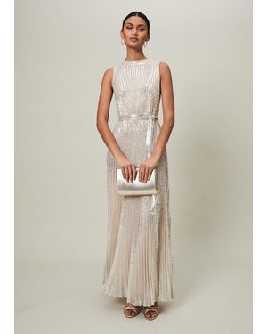 Phase Eight Simara Sequin Maxi Dress - Natural