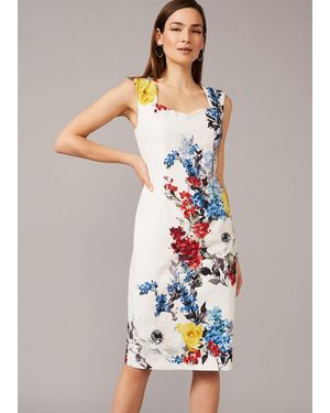 Phase Eight Keshena Floral Fitted Dress - White
