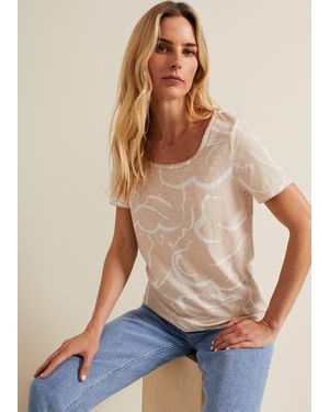 Phase Eight Nia Linear Print Top - Blue