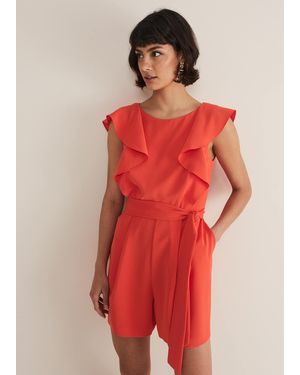 Phase Eight Oaklynn Ruffle Playsuit - Red