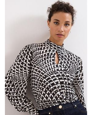 Phase Eight Isla Geo Printed Top - Brown