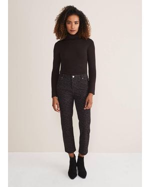 Phase Eight Ramona Leopard Print Straight Leg Jean - Brown