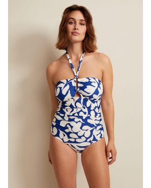 Phase Eight Halterneck Tie Swimsuit - Blue