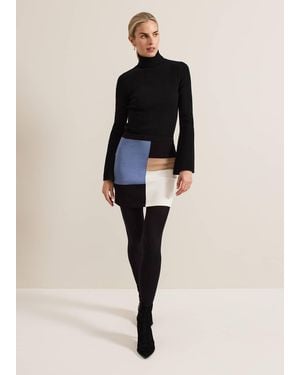 Phase Eight Kamila Colourblock Skirt - Black